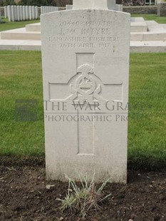 BROWN'S ROAD MILITARY CEMETERY, FESTUBERT - McINTYRE, J