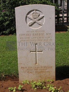 BEIRUT WAR CEMETERY - BARBER, EDWARD