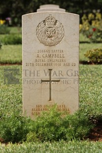 BEIRUT WAR CEMETERY - CAMPBELL, ALEXANDER