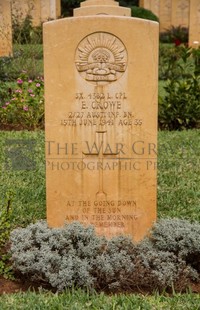 BEIRUT WAR CEMETERY - CROWE, EDWARD