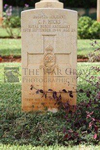 BEIRUT WAR CEMETERY - HICKS, CHARLES FREDERICK