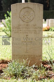 BEIRUT WAR CEMETERY - PADDOCK, SAMUEL EDWARD