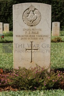 BEIRUT WAR CEMETERY - PAGE, F J