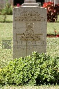 BEIRUT WAR CEMETERY - SUTHERLAND, J