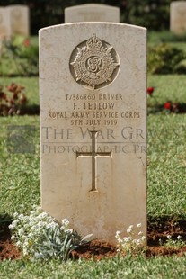 BEIRUT WAR CEMETERY - TETLOW, F