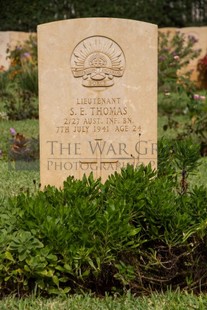 BEIRUT WAR CEMETERY - THOMAS, SIDNEY EDWIN