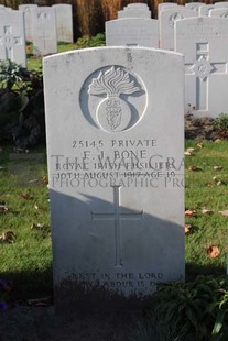 DADIZEELE NEW BRITISH CEMETERY - BONE, F J