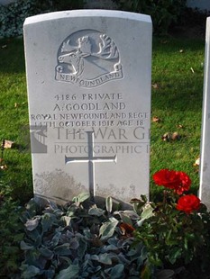 DADIZEELE NEW BRITISH CEMETERY - GOODLAND, AUGUSTUS