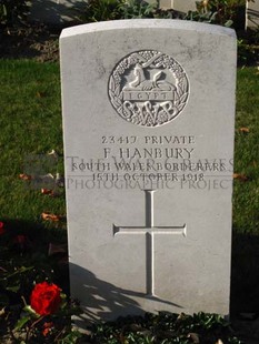 DADIZEELE NEW BRITISH CEMETERY - HANBURY, F