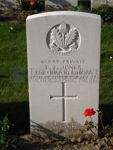 DADIZEELE NEW BRITISH CEMETERY - JONES, ERNEST EDWIN