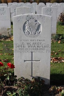 DADIZEELE NEW BRITISH CEMETERY - McBRIDE, D