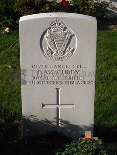 DADIZEELE NEW BRITISH CEMETERY - McCURDY, F