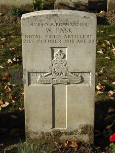 DADIZEELE NEW BRITISH CEMETERY - PASK, WILLIAM