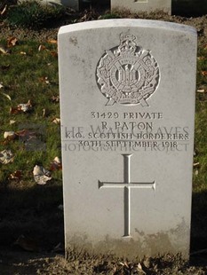 DADIZEELE NEW BRITISH CEMETERY - PATON, R