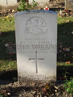 DADIZEELE NEW BRITISH CEMETERY - SPARKES, WESLEY