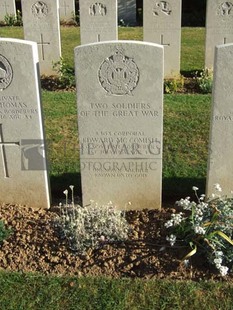 Y RAVINE CEMETERY, BEAUMONT-HAMEL - McCOMISH, EDWARD