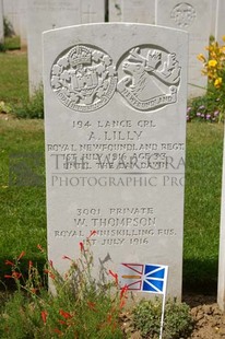 Y RAVINE CEMETERY, BEAUMONT-HAMEL - THOMPSON, W