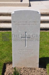 MONT HUON MILITARY CEMETERY, LE TREPORT - CHAMBERS, Mrs. GERTRUDE