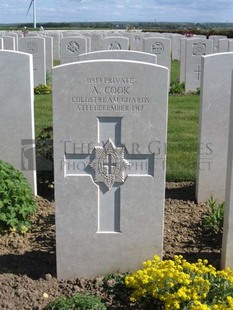 MONT HUON MILITARY CEMETERY, LE TREPORT - COOK, A