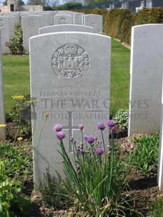 MONT HUON MILITARY CEMETERY, LE TREPORT - FAWCETT, THOMAS