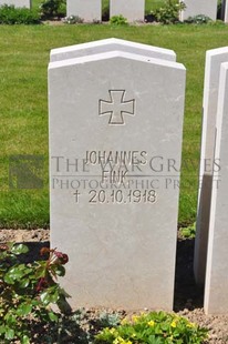 MONT HUON MILITARY CEMETERY, LE TREPORT - FINK, JOHANNES