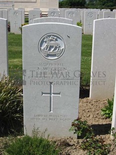 MONT HUON MILITARY CEMETERY, LE TREPORT - GREEN, A W