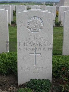 MONT HUON MILITARY CEMETERY, LE TREPORT - HANING, THOMAS ROBERT