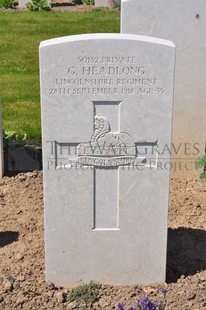 MONT HUON MILITARY CEMETERY, LE TREPORT - HEADLONG, GEORGE