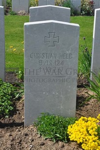 MONT HUON MILITARY CEMETERY, LE TREPORT - HELD, CHRISTIAN