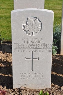 MONT HUON MILITARY CEMETERY, LE TREPORT - KINCAID, JOHN