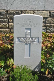 MONT HUON MILITARY CEMETERY, LE TREPORT - KIRBY, F