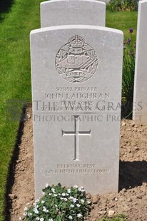 MONT HUON MILITARY CEMETERY, LE TREPORT - LAUGHRAN, JOHN