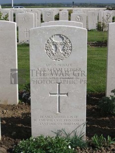 MONT HUON MILITARY CEMETERY, LE TREPORT - LEDGER, ABRAHAM