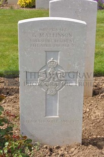 MONT HUON MILITARY CEMETERY, LE TREPORT - MALLINSON, GEORGE