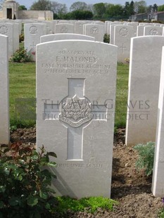 MONT HUON MILITARY CEMETERY, LE TREPORT - MALONEY, F