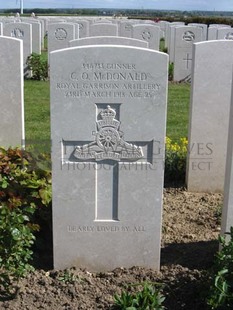 MONT HUON MILITARY CEMETERY, LE TREPORT - McDONALD, CHARLES ORMISTON