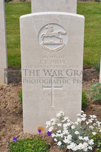 MONT HUON MILITARY CEMETERY, LE TREPORT - MILNE, JOHN TINDALL