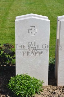 MONT HUON MILITARY CEMETERY, LE TREPORT - NICOL, PAUL