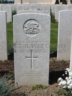 MONT HUON MILITARY CEMETERY, LE TREPORT - POPE, GEORGE ARTHUR BERNARD