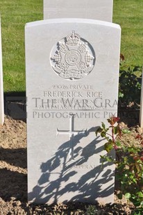 MONT HUON MILITARY CEMETERY, LE TREPORT - RICE, FREDERICK