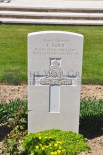 MONT HUON MILITARY CEMETERY, LE TREPORT - RIDER, FRED