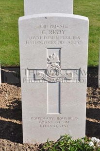 MONT HUON MILITARY CEMETERY, LE TREPORT - RIGBY, G