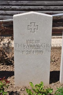 MONT HUON MILITARY CEMETERY, LE TREPORT - SCHWENK, JORDAN