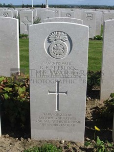 MONT HUON MILITARY CEMETERY, LE TREPORT - SHERLOCK, GEORGE EDWARD