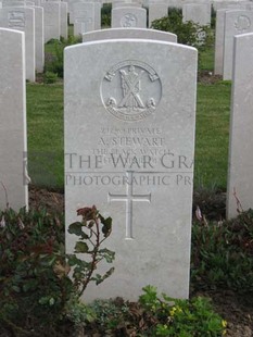 MONT HUON MILITARY CEMETERY, LE TREPORT - STEWART, A