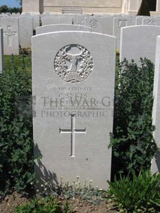 MONT HUON MILITARY CEMETERY, LE TREPORT - SYKES, C