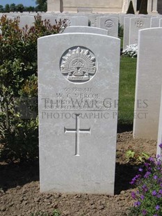 MONT HUON MILITARY CEMETERY, LE TREPORT - VERCOE, WILLIAM CHARLES