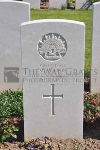 MONT HUON MILITARY CEMETERY, LE TREPORT - WILSON, MELBOURNE