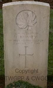 Bretteville Sur Laize Canadian War Cemetery - Rowley, Frank